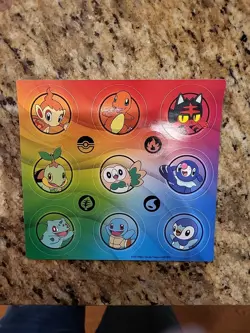 Pokemon First Partner Illustration Collection STICKER SHEET ONLY NO CARDS - Image 1