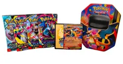Pokemon Mega Charizard Tin Booster Packs Promo Card Mega Evolution Set TCG - Image 5