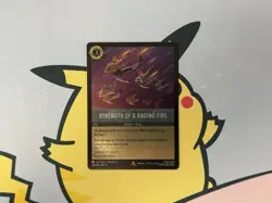 Disney Lorcana TCG Strength Of A Raging Fire Cold Foil Fabled 201/204 Rare Card - Image 1