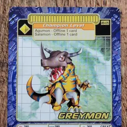 NM Greymon BO-135 Digimon 2000 Bandai Digi Battle Card Game Series 3 Champion - Image 1