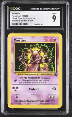 CGC 9 MINT Mewtwo 2000 Black Star Promos 14 Pokemon Card - Image 1