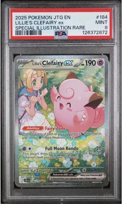 Pokemon TCG Lillie's Clefairy EX Journey Together Sir Card 184/159 PSA 9 - Image 1