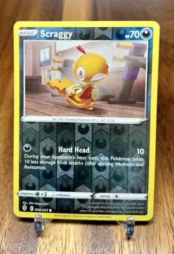 Scraggy 098/203 Reverse Holo Evolving Skies Pokemon Card NM - Image 1