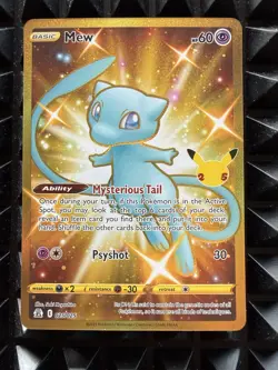 Pokemon TCG Celebrations Mew Gold Full Art Holo Card 25/25 Secret Rare - Image 1