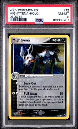 Mightyena 12/107 PSA 8 Deoxys Holo Pokemon 2005 - Image 1