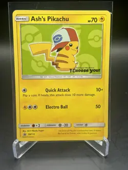 2017 Pokemon Ash's Pikachu TCG Black Star Promo Card SM112 - Image 1