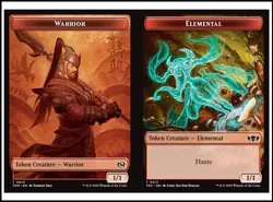 MTG - Warrior / Elemental Double-Sided Token - Tarkir: Dragonstorm - Image 1