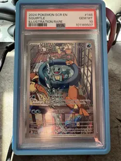 Pokemon 2024 Squirtle 148/142 Illustration Rare Stellar Crown GEM MINT PSA 10 - Image 1