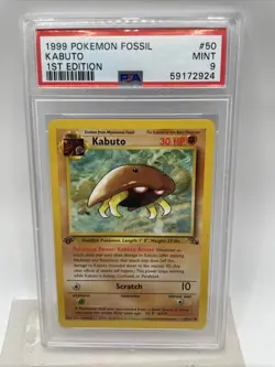 1999 Pokemon Fossil Kabuto #50 1st Edition PSA 9 Mint WOTC Vintage - Image 1