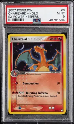 2007 POKEMON EX POWER KEEPERS #6 CHARIZARD-HOLO PSA 9 - Image 1
