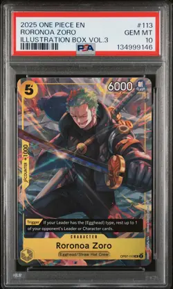 Roronoa Zoro 113 Illustration Box Vol.3 One Piece Promos One Piece PSA 10 - Image 1