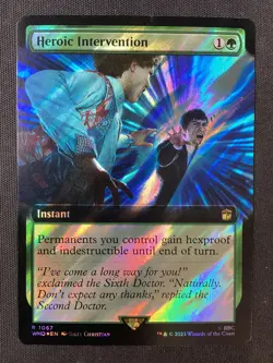 MTG UB: Doctor Who #1067 Heroic Intervention (Extended Art) Surge Foil NM - Image 1
