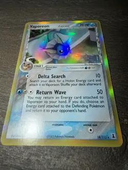 Vaporeon (Delta) 18/113 Holo Ex Delta Species Pokemon TCG LP/NM - Image 2
