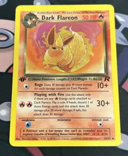 2000 Pokemon Team Rocket First Edition Dark Flareon Lightly Played No.35 - Image 1