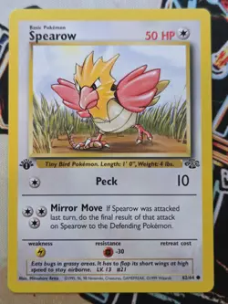 Pokemon TCG Spearow 1st Edition 62/64 Jungle Unlimited 1999 WoTC Vintage - Image 1