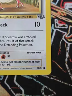 Pokemon TCG Spearow 1st Edition 62/64 Jungle Unlimited 1999 WoTC Vintage - Image 5