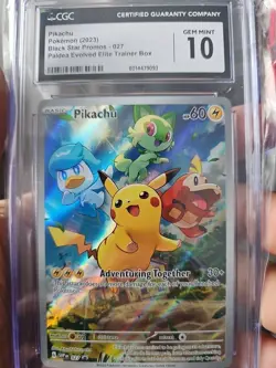 2023 POKEMON SVP EN-SV BLACK STAR PROMO 027 PIKACHU PALDEA EVOLVED ELITE TRAINER - Image 1