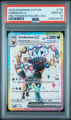 2025 POKEMON SVP EN-SV BLACK STAR PROMO #176 UMBREON EX PSA 10 - Image 1