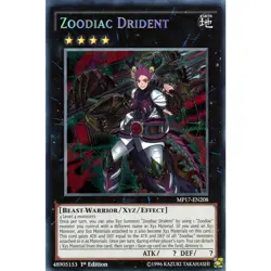 Zoodiac Drident MP17-EN208 Yu-Gi-Oh! Card Secret Rare 1st Edition - Image 1