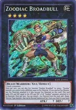 Yugioh - Zoodiac Broadbull (Secret Rare) (1st Edition) - RATE-EN051 (P) - Image 1