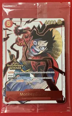 One Piece Card Game 3rd Anniversary Winner Pack Sealed Monkey.D.Luffy ST01-012 - Image 1
