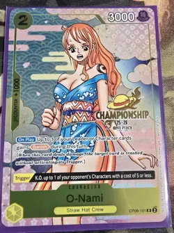 One Piece O-Nami Nami OP06-101 Championship CS 25-26 Stamp Promo - Image 1