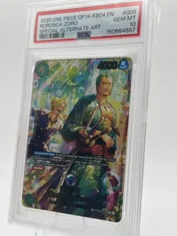 Op14-eb04 One Piece Roronoa Zoro PRB02-006 Azure Sea Alt Art Foil Rare PSA 10 - Image 1