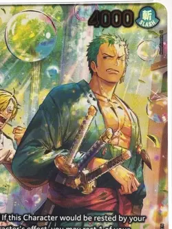 Op14-eb04 One Piece Roronoa Zoro PRB02-006 Azure Sea Alt Art Foil Rare PSA 10 - Image 3