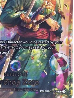 Op14-eb04 One Piece Roronoa Zoro PRB02-006 Azure Sea Alt Art Foil Rare PSA 10 - Image 4