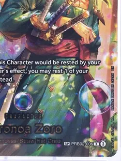 Op14-eb04 One Piece Roronoa Zoro PRB02-006 Azure Sea Alt Art Foil Rare PSA 10 - Image 5
