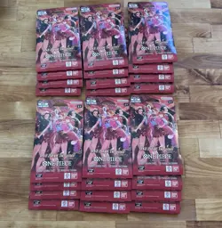 Lot Of 24 - One Piece TCG EB-03 Heroines Edition Sleeved Booster Packs In Hand - Image 1