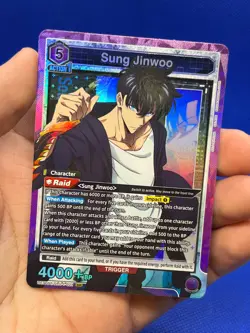 Union Arena UE17BT: SOLO LEVELING Sung Jinwoo UE17BT/SLG-1-021 Super Rare SR - Image 2