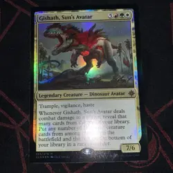1x MTG Gishath, Sun's Avatar Ixalan XLN 222 FOIL Mythic Rare Near Mint - Image 2