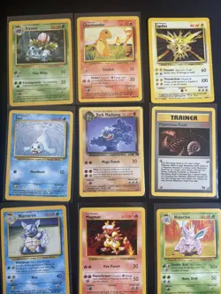 Pokemon 9 Card Lot Holo Zapdos, Ivysaur, Dark Machamp, Shadowless Magmar & more - Image 1
