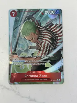 Bandai One Piece CCG Roronoa Zoro OP14-015 Super Rare Holo Rush 8000 Power Card - Image 2