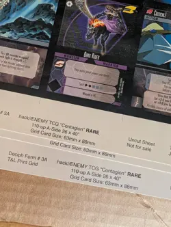 LOT OF 3 un cut sheet trading cards Dot Hack Enemy Contagion RARE 330 Cards - Image 3