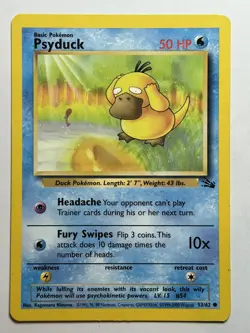 Psyduck Fossil 53/62 MP-LP Pokemon Card - Image 1