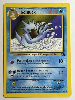 Golduck Fossil 35/62 MP-LP Pokemon Card - Image 1