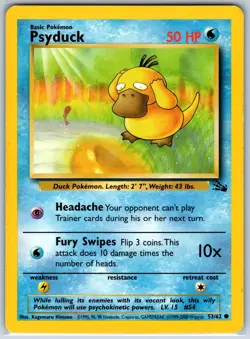 Psyduck Fossil 53/62 MP-LP Pokemon Card - Image 1