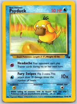 Psyduck Fossil 53/62 LP Pokemon Card - Image 1