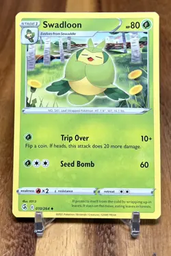 Swadloon 010/264 Non Holo Fusion Strike Pokemon Card NM - Image 1