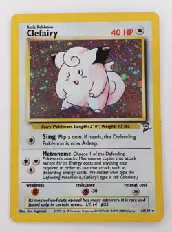 Clefairy 6/130 Base Set 2 Pokemon Holo Foil LP - Image 1
