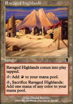 MTG magic cards 1x Ravaged Highlands - Foil Odyssey NM-Mint, English - Image 1