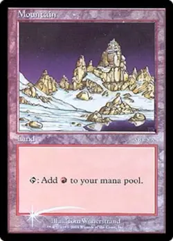 MTG magic cards 1x Mountain - DCI Arena 2001 promo Ice Age FOIL art Arena Promos - Image 1