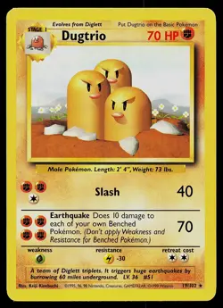 Pokemon Card - Dugtrio Base Set 19/102 Rare - Image 1