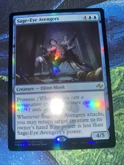 C6077 MAGIC MTG FATE REFORGED SAGE-EYE AVENGERS #050 MP RARE FOIL - Image 1