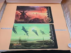 MTG Rise of the Eldrazi Mountain Playmat And More This Is For 2 Mats Chk Pics - Image 1