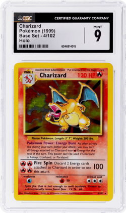 1999 Pokemon Base Set Charizard Holo #4 CGC 9 - Image 1