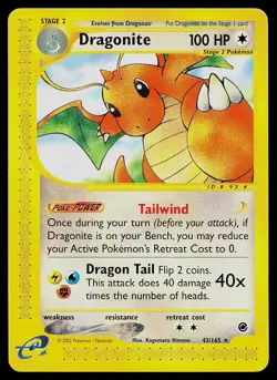Pokemon Card - Dragonite Expedition 43/165 Rare Non-Holo - Image 1