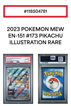 PSA 10 Pikachu #173 Illustration Rare 2023 Pokemon MEW 151 - Image 3